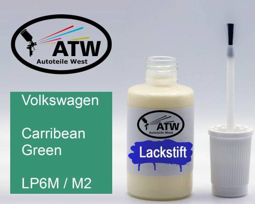 Volkswagen, Carribean Green, LP6M / M2: 20ml Lackstift, von ATW Autoteile West.